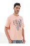 Peach Graphic Print Round neck T-Shirt - 4