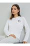 White Slogan Print Long Sleeves Regular Fit T-Shirt