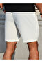 Men White Plain Casual Drawstring Shorts - 2