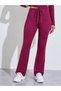 Burgundy Solid Long Sleeves Crop Top And Flared Leggings Active Set - 5