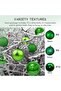 Christmas Tree Ornaments, 24-Piece Shatterproof Green Baubles Set, 6cm Mixed Texture Balls with Shiny, Matte, Glitter Finish, Holiday Decoration with Hanging Rope - 3
