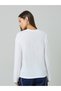 White Embroidered Long Sleeves Regular Fit T-Shirt - 5