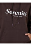 Coffee Brown Slogan Print Regular Fit Hoodie - 4