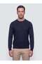 Navy Blue Crew Neck Micro Patterned Men's Knitwear Sweater