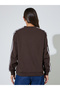 Brown Side Striped Round Neck Sweatshirt - 5