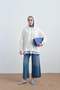 Women's Skirt and Ruffle Detail Two-Tone Sweatshirt White - 3