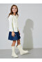 Girls Off White Solid Button-Front Cardigan - 2