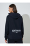Black Slogan Print Longline Oversized Hoodie - 4