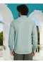 Men Sea Green Solid Regular Shirt - 4