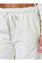Off White Printed Wide Leg Mid Rise Jogers - 3