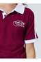 Girls Burgundy Printed Side Striped Polo T-Shirt And Joggers Set - 3
