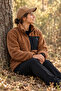 Women's Oversize Zippered 3-Pocket Welsoft Plush Fleece Brown Jacket - 7