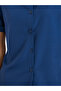 Dark Blue Short Sleeve Button-Up Shirt - 3