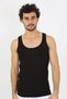 Men's Combed Cotton Black Undershirt - 4
