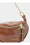 Brown Zip Shoulder Bag With Chain Strap - 3