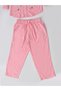 Girls Pink Floral Embroidered Shirt And Trousers Set - 5