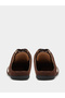 Brown Open Back Sneakers With White Stripe - 4