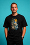 Unisex Women's Men's Regular 100% Cotton Printed Crew Neck Short Sleeve T-Shirt Black-Mariner