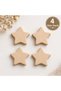 Wooden Pacifier Chain Bead Star 4-Pack