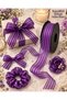Purple Striped Chiffon Ribbon 2.5 cm – 1 Roll 20 Meters Gift Wrapping, Flower Bouquet, Engagement Wedding and Decoration Ribbon - 4