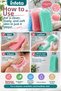 Silicone Bath Body Brush Double Sided Exfoliating Massage Shower Scrubber with Strap - 3