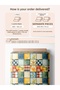 100% Cotton Satin Patchwork Fabric – 300X155 cm – Lemon Fruit and Floral Pattern, in Blue, Yellow, Red and Green Tones - 3