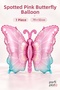Spotted Pink Butterfly Foil Balloon 79X53 cm 1 Piece Birthday Party Decoration - 3