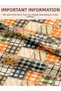 100% Cotton Satin Patchwork Fabric – 300X155 cm – Geometric Pattern, Orange Green and Beige Tones - 8