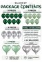 Forest Silver Deluxe Balloon Set 24 Pieces Dark Green Eucalyptus Chrome Silver Retro Green Silver Heart Foil Birthday Party Decoration Celebration Balloons - 3