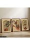 Vase Flower Bohemian Style 3 Piece Wooden Framed Painting - 2