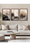 Modern Art with Brush Strokes 3 Piece Wooden Framed Painting Act - 4