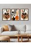 Leaves in a Vase in Boho Style 3 Piece Wooden Framed Painting Act - 3