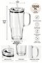 1200 ml Borosilicate Glass Thermos – Cold Drink Cup with Glass Straw and Lid with Handle - 4
