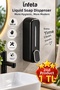 Black 300 ml Wall Mounted Liquid Soap Dispenser with Push-Up Chamber