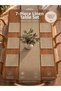 7 Piece American Service Beige Bohemian Tablecloth 100% Linen Decorative Runner Promise Wedding Engagement
