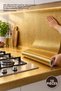 10 Pieces of Adhesive Gold Kitchen Countertop Foil – Self-Adhesive Pvc Coating, Heat Resistant and Anti-Bacterial, Kitchen Wall and Furniture Protector, Self-Adhesive