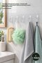1 Piece Self-Adhesive Hook Hanger Set – Flexible Translucent Panel, Wall Organizer with 5 Hangers, Removable Without Leaving Marks, Adhesive Hooks