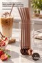 1 Piece Straw Set with Spoon – Bronze-Colored Stainless Steel Straw with Spoon Tip, Metal Straw, Reusable Straw