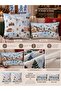 Winter Themed Double-Sided Suede Throw Pillow Cover Set of 2 – Decorative Pillowcases with Ski & Snowy Village Pattern 43X43 and 30X50 cm - 4