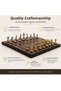Luxury Metal Chess Set with Chrome Figures 20 X 20 cm Red Marble Pattern Decorative Special Gift Set - 2