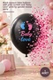 1 Piece Confetti Gender Balloon – Black Opaque Latex with Pink Confetti Baby Love Printed Gender Reveal Party Balloon