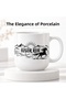 Porcelain Mug 300 ml with Free Spirit Written and Horse Pattern Coffee Cup Gift for Nature and Horse Lovers Tea Cup - 6
