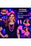 80S 90S Neon Pink Party Set? Necklace Earrings Crown - 4