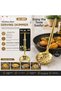 5 Pieces Metal Serving Colander - Perforated Stainless Steel 27 cm Ergonomic Handle Gold Color Pasta Frying Skimmer Serving Spoon - 3