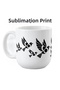 Flying Bird Patterned Porcelain Mug 300 ml Black and White Minimalist Design Coffee and Tea Cup with Handle Gift - 6