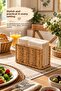 Natural Wicker Look Plastic Rattan Rectangular Desktop Napkin Holder