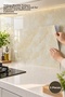 5 Pieces of Aluminum Plastic Wall Stickers – Yellow Marble Pattern Self-Adhesive Wall Decal for Kitchen Bathroom Cabinet