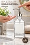 2 Pieces Glass Liquid Soap Dispenser Lotion Dispenser – 500 ml Glass Bottle with Chrome Head for Bathroom and Kitchen, Soap Dispenser