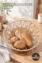 10 Pieces Natural Woven Round Basket – Wicker Kitchen Bread Basket and Decorative Storage, Natural Color, Diameter Approximately 30 Cm, Wicker Basket Storage Bowl