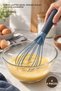 4 Pieces of Dual-Function Whisks with Silicone Handles – Balloon and Flat Tip, Foldable Design, Compatible with Non-Stick Pans, Balloon Whisk Flat Whisk
